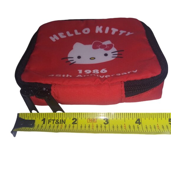 Sanrio Hello Kitty Red Pouch 1986 45th Anniversary Zip Mini Bag Case 2019 - Picture 8 of 9
